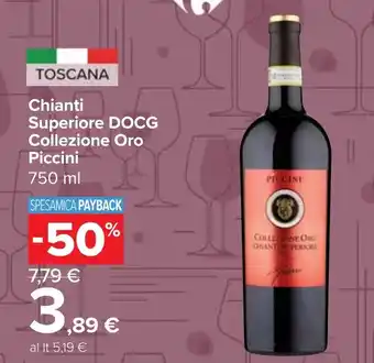 Carrefour Market Chianti Superiore DOCG Collezione Oro Piccini offerta