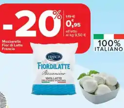 Carrefour Mozzarella Fior di Latte Francia offerta