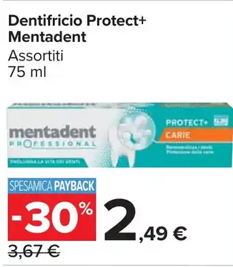 Carrefour Market Dentifricio Protect+ Mentadent offerta