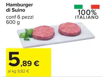 Carrefour Hamburger di Suino offerta