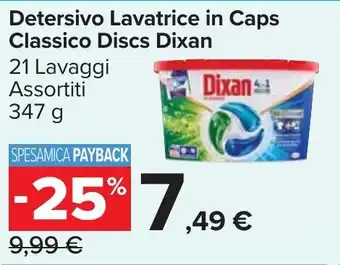 Carrefour Market Detersivo Lavatrice in Caps Classico Discs Dixan offerta