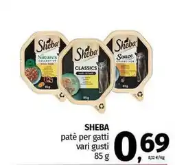 Pam SHEBA patè per gatti vari gusti offerta