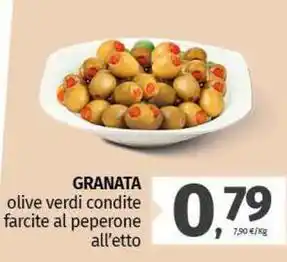 Pam GRANATA olive verdi condite farcite al peperone offerta