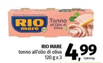 Pam RIO MARE tonno all'olio di oliva offerta