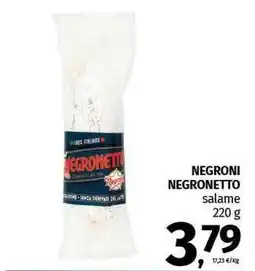 Pam NEGRONI NEGRONETTO salame offerta