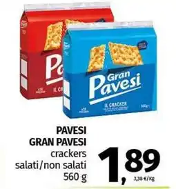 Pam PAVESI GRAN PAVESI crackers salati/non salati offerta