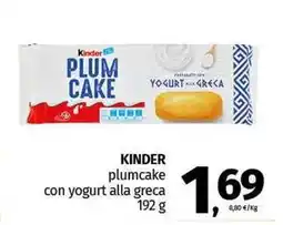 Pam KINDER plumcake con yogurt alla greca offerta