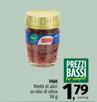 Pam PAM filetti di alici in olio di oliva offerta