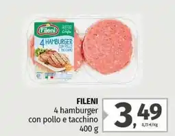 Pam FILENI 4 hamburger con pollo e tacchino offerta