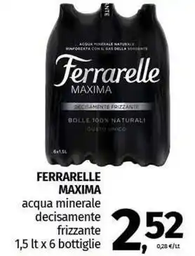 Pam FERRARELLE MAXIMAacqua minerale decisamente frizzante offerta