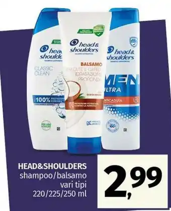 Pam HEAD&SHOULDERS shampoo/balsamo offerta