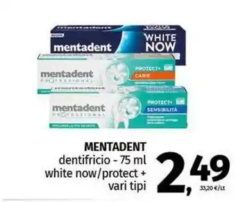 Pam MENTADENT dentifricio offerta