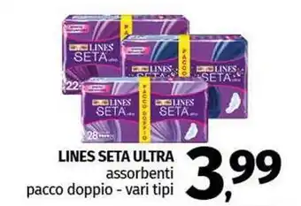 Pam LINES SETA ULTRA assorbenti pacco doppio offerta