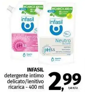 Pam INFASIL detergente intimo delicato/lenitivo ricarica offerta