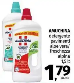 Pam AMUCHINA detergente pavimenti aloe vera/ freschezza alpina offerta