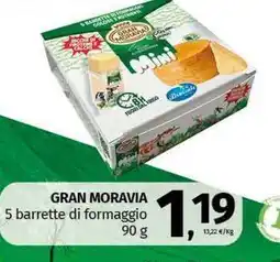 Pam GRAN MORAVIA 5 barrette di formaggio offerta