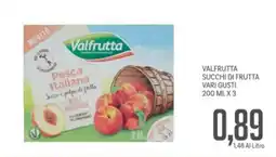 Supermercati Piccolo Valfrutta succhi di frutta vari gusti offerta