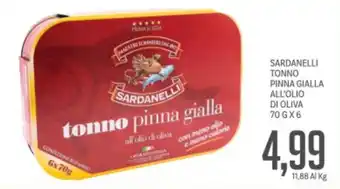 Supermercati Piccolo Sardanelli tonno pinna gialla all'olio di oliva offerta