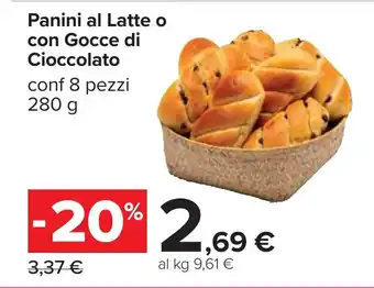 Carrefour Panini al Latte o con Gocce di Cioccolato offerta