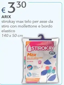 Acqua & Sapone Arix stirokay max telo per asse da stiro con mollettone e bordo elastico offerta