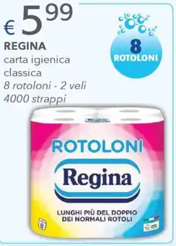 Acqua & Sapone Regina carta igienica classica 8 rotoloni - 2 veli 4000 strappi offerta