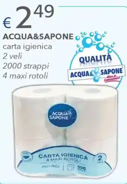 Acqua & Sapone Acqua&sapone carta igienica 2 veli 2000 strappi 4 maxi rotoli offerta