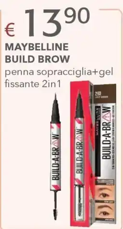 Acqua & Sapone Maybelline build brow penna sopracciglia+gel fissante 2in1 offerta