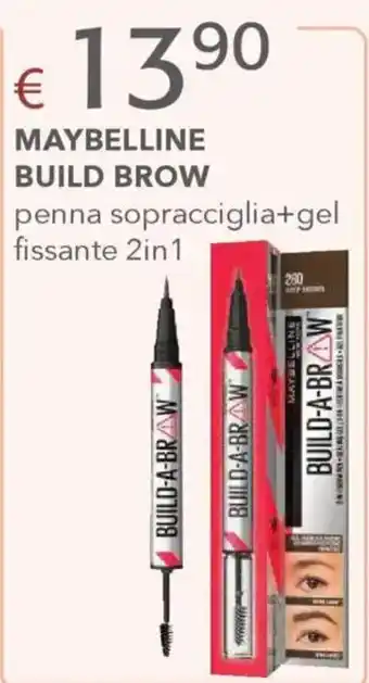 Acqua & Sapone Maybelline build brow penna sopracciglia+gel fissante 2in1 offerta