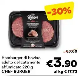 Unes Hamburger di bovino adulto delicatamente affumicato chef burger offerta