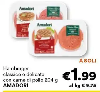 Unes Hamburger classico o delicato con carne di pollo amadori offerta