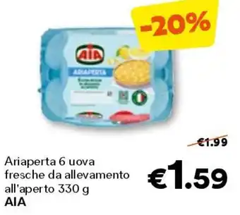 Unes Ariaperta 6 uova fresche da allevamento all'aperto aia offerta