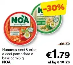 Unes Hummus ceci & erbe o ceci pomodoro e basilico noa offerta