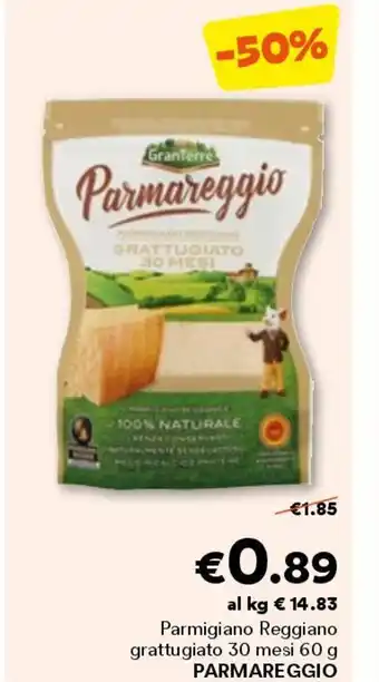 Unes Parmigiano reggiano grattugiato 30 mesi parmareggio offerta