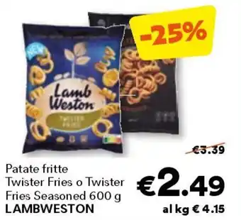 Unes Patate fritte twister fries o twister fries seasoned LAMBWESTON offerta