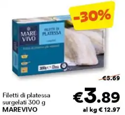 Unes Filetti di platessa surgelati MAREVIVO offerta