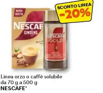 Unes Linea orzo o caffè solubile NESCAFE' offerta