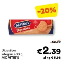 Unes Digestives integrali MC VITIE'S offerta