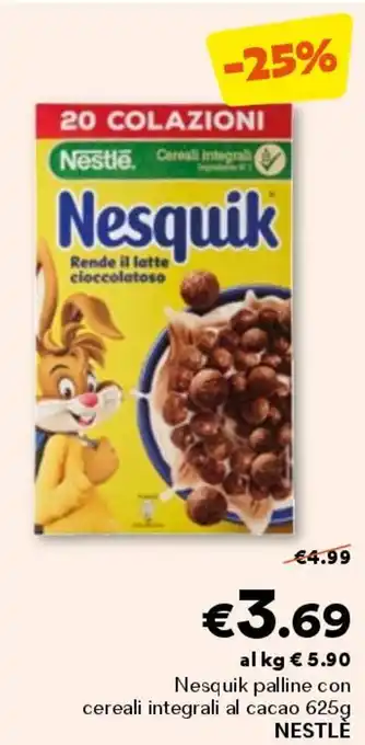 Unes Nesquik palline con cereali integrali al cacao NESTLÉ offerta