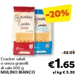 Unes Cracker salati o senza granelli di sale offerta