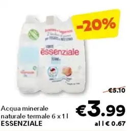 Unes Acqua minerale naturale termale ESSENZIALE offerta