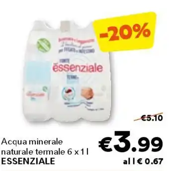 Unes Acqua minerale naturale termale ESSENZIALE offerta