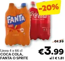 Unes Linea coca cola, fanta o sprite offerta