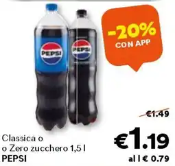 Unes Classica o o Zero zucchero PEPSI offerta