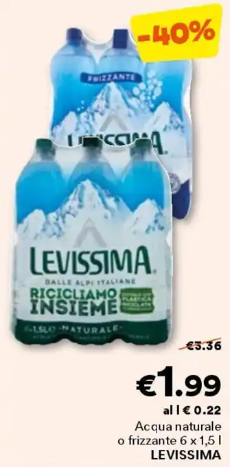 Unes Acqua naturale o frizzante LEVISSIMA offerta