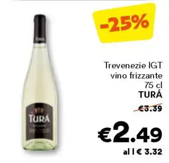 Unes Trevenezie IGT vino frizzante TURÁ offerta