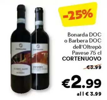 Unes Bonarda doc o barbera doc dell'oltrepò pavese CORTENUOVO offerta