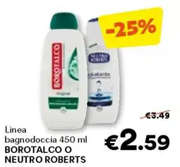 Unes Linea bagnodoccia BOROTALCO O NEUTRO ROBERTS offerta