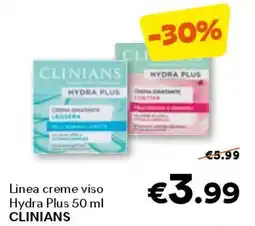 Unes Linea creme viso Hydra Plus CLINIANS offerta