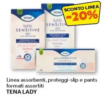 Unes Linea assorbenti, proteggi-slip e pants TENA LADY offerta