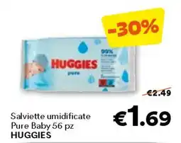 Unes Salviette umidificate Pure Baby 56 pz HUGGIES offerta